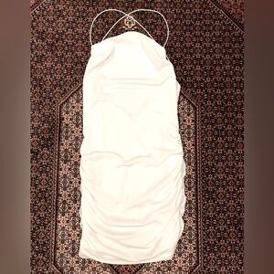 Tiger Mist White Ruched Bodycon Dress. Never worn. In great condition.